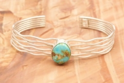 Genuine Sonoran Turquoise Sterling Silver Branch Bracelet
